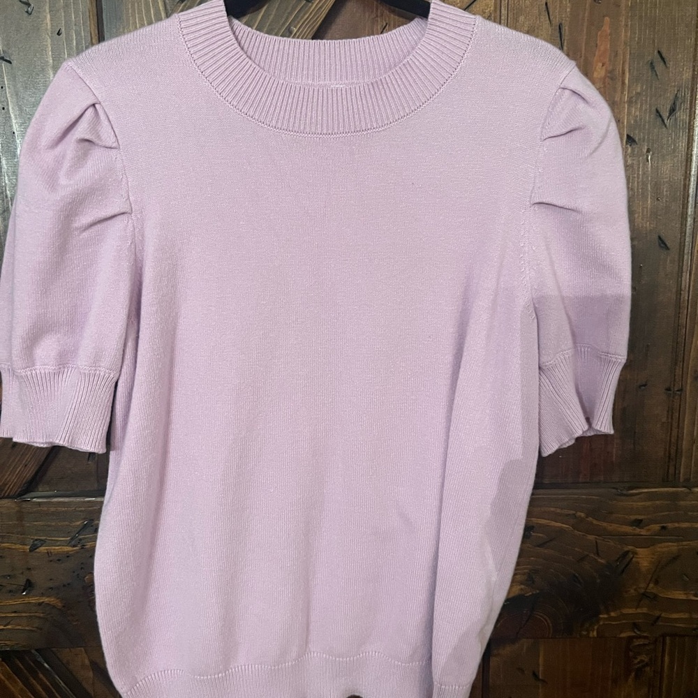 Lavender Puff Sleeve Sweater